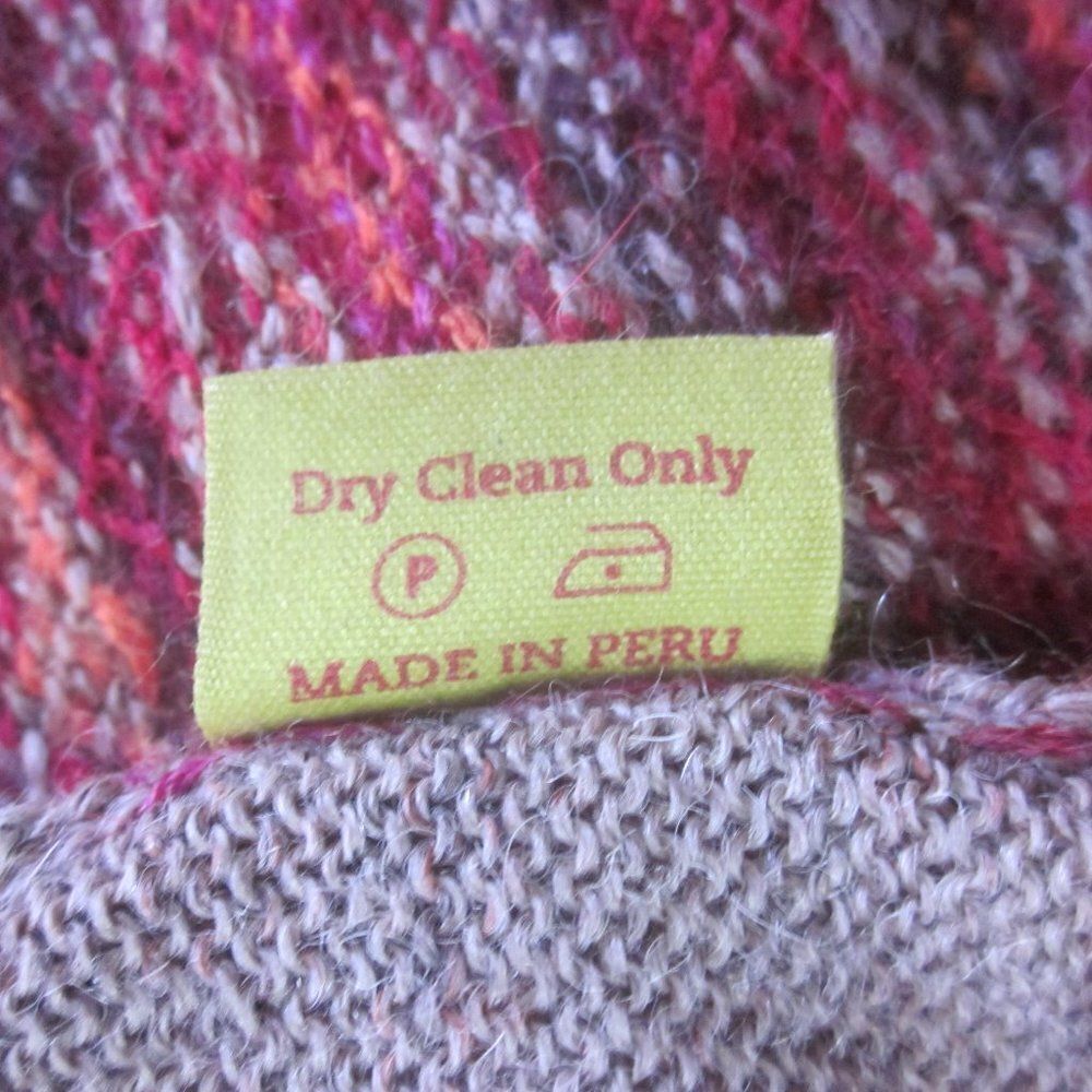 Kuna Baby Alpaca Knit Cardigan Size S Handknit Peru 34" Bust Snap Front Sweater — image 7 of 8